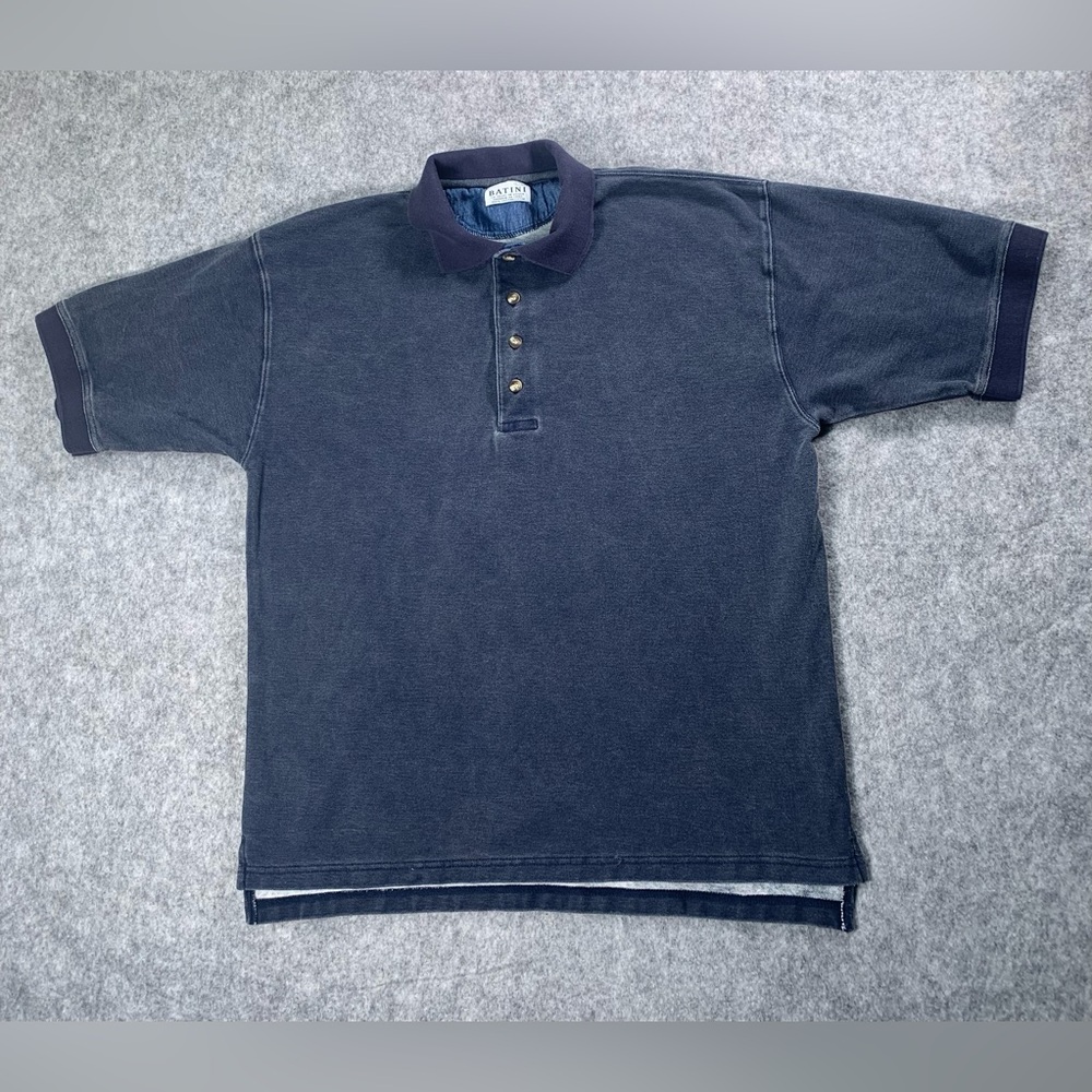 Batini Vintage style Denim Short-Sleeve Polo Shirt